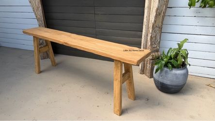 Earthy Minimalist Home Sitting/Dining Wooden Bench