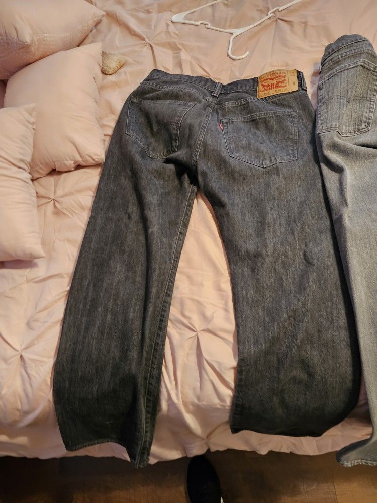 2 Men's Levi Jeans Size 36/30 In Good Condition 