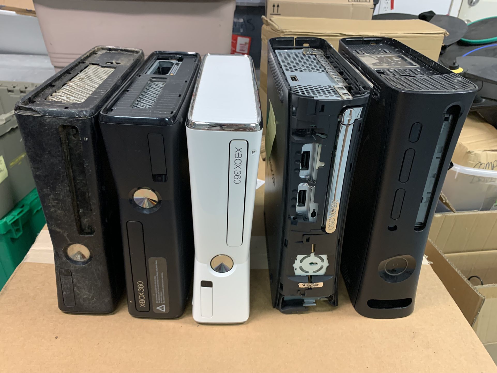Lot of 5 Microsoft Xbox 360 Consoles for Parts or Repair As-Is.  
