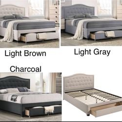 New Queen Size 🛏️ W/Storage & New Mtrs 