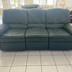Leather Couch With Reclining Sides