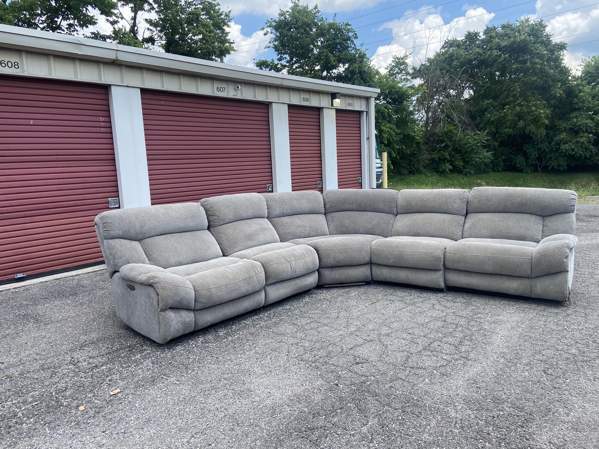 Gray Power Recliner Sectional (free Delivery)
