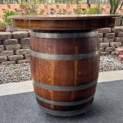 Wine Barrel with Table Top bar Decorative