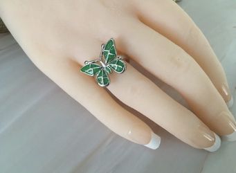 Green Butterfly Ring, Size 7