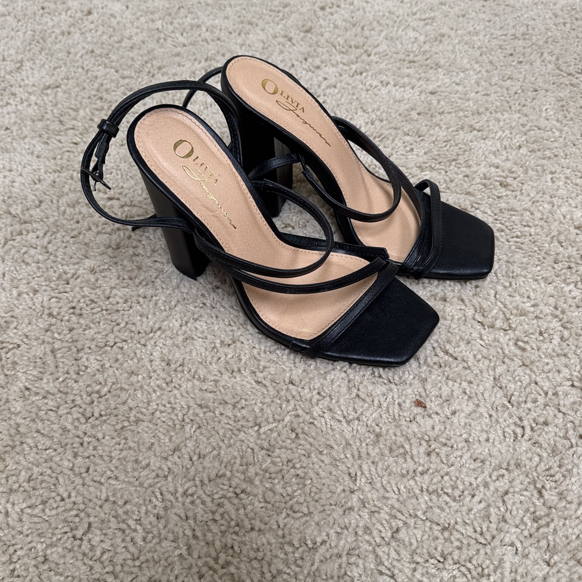 Size 5.5 Strappy Black Heels