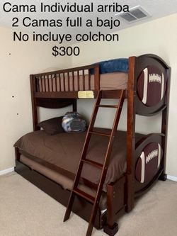 Bunk bed - 2 full size and 1 individual frame