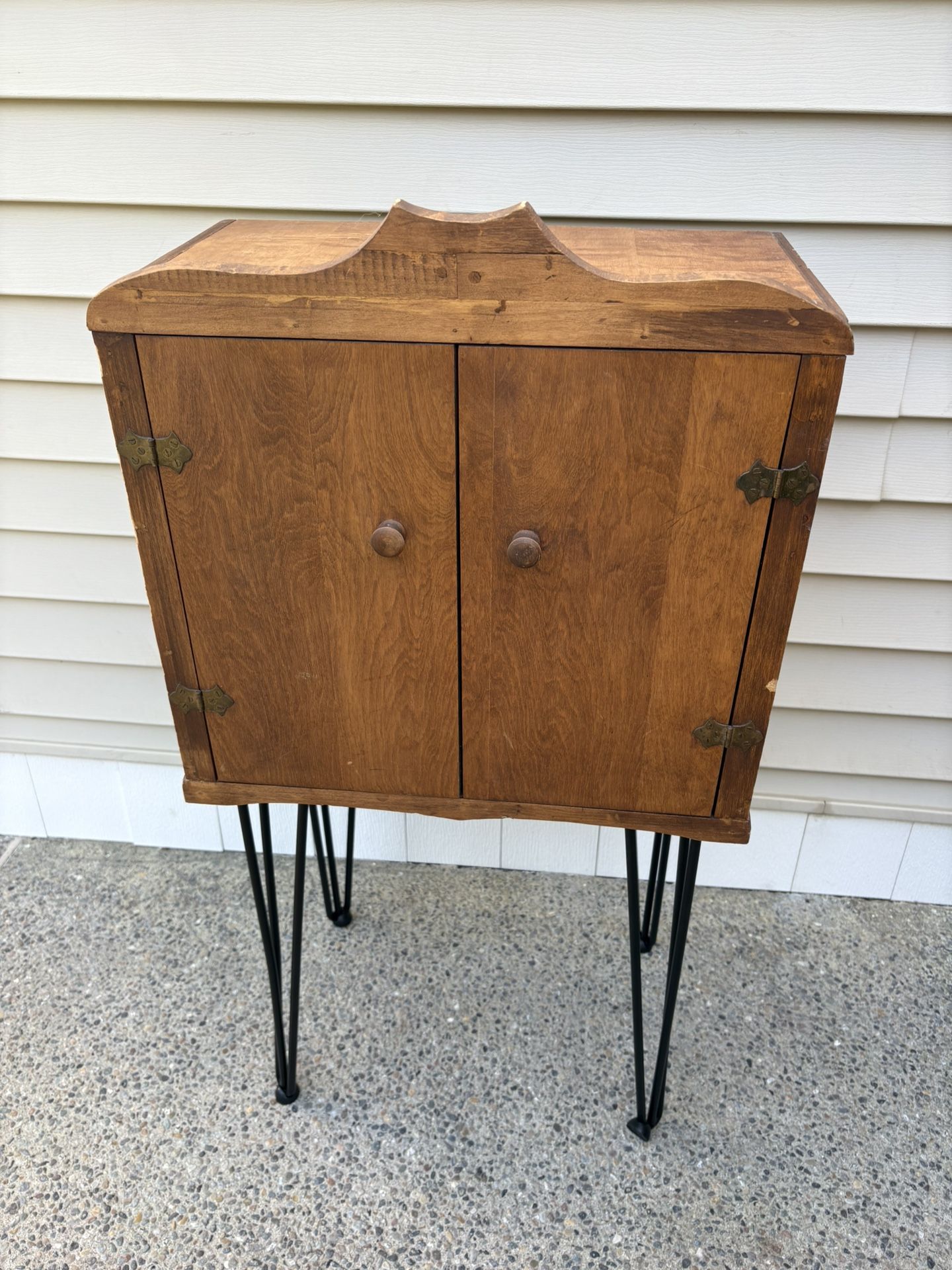 Vintage Bar Cabinet With Iron Pin Legs