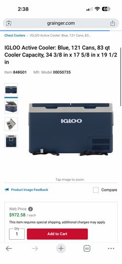 Igloo Electric cooler 80dz