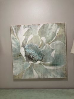 Entry table with art work above
