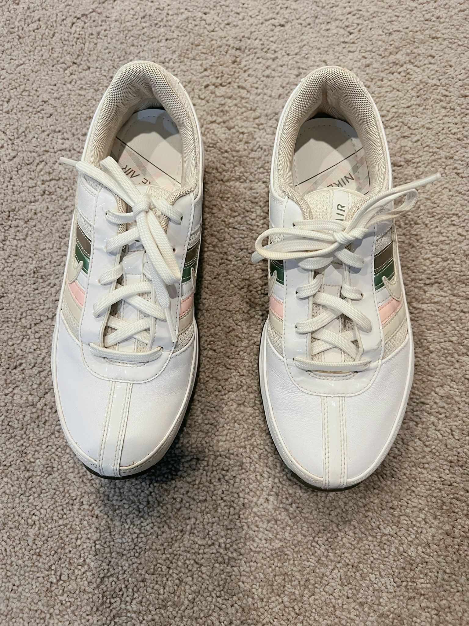 Nike Air Women’s Golf Shoes – White with Pink & Green Accents (Size 6)