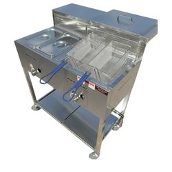 Deep Fryer Cart with 30 lb 3.5 Gallon Single Tank