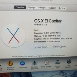 Apple iMac A1418 (2015) 21.5" Retina 4K i7 3.3GHz 16GB 1TB  Looks great works great