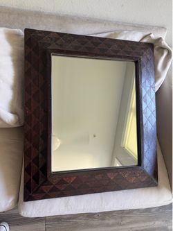 Baker Furniture Milling Road Solid Wood Wall Mirror 32” x 28”