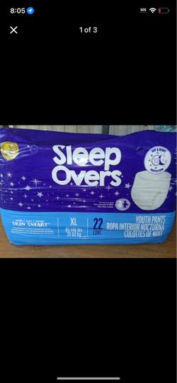 Brand new unopened Sleep Overs Unisex X-Large Absorbent Incontinence Underwear 85 - 140 lbs 22 Count 2 Packages available $20 OBO Retails for $30+ eac