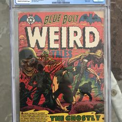 Blue Bolt #116 (1952) CGC 4.5 — L. B. Cole skull Cover; Jay Disbrow Weird Tales