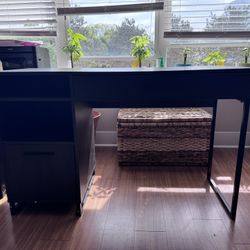 Wooden And Metal Desk