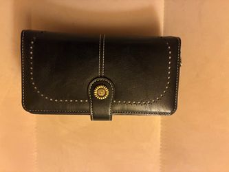 Black Long Bifold Clutch Wallet