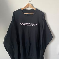 Black Aphex Twin Graphic Sweatshirt, Y2K Retro Music, Techno DJ 