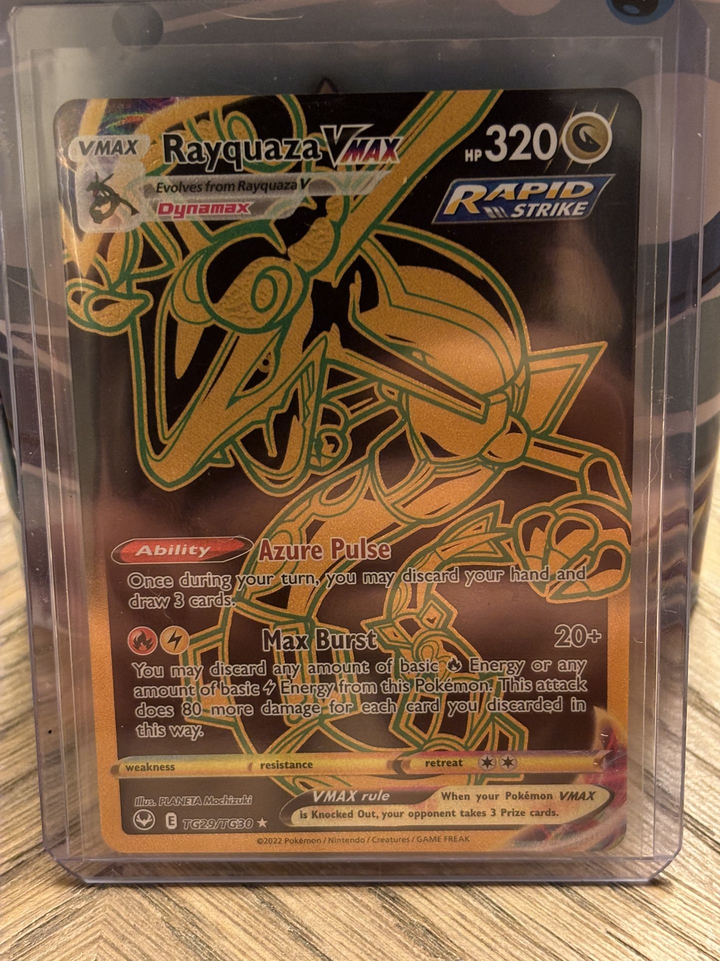 Pokemon TCG Rayquaza Vmax TG29/TG30 Silver Tempest Gold Full Art