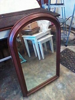 Vintage wood frame mirror