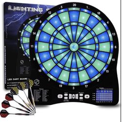 Turnart Electronic Dart Board,13 inch Illuminated Segments Light Based Games Electric Dartboard for Adults Tested Tough Segment for Enhanced Durabilit