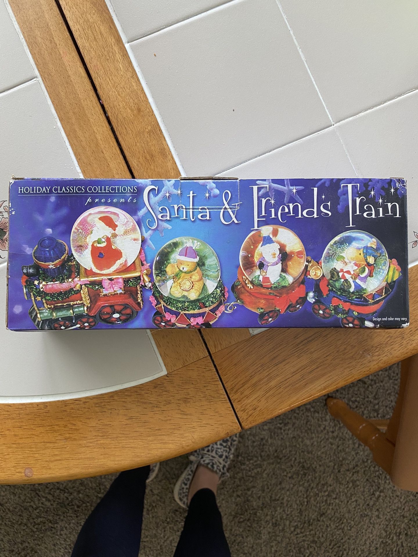Christmas snow globe train