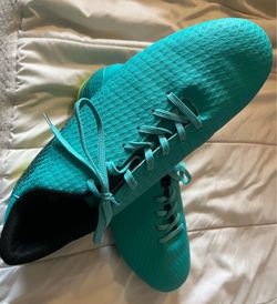 Teal Soccer Cleats with Lace-Up Closure