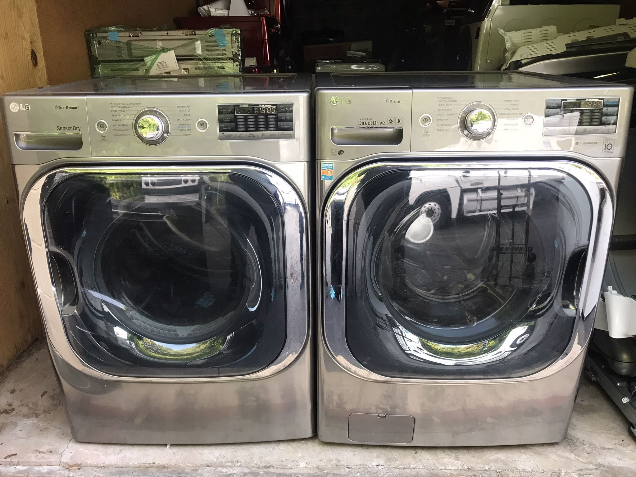 LG Mega Capacity Stainless Steel Steam Washer & Dryer Set 
