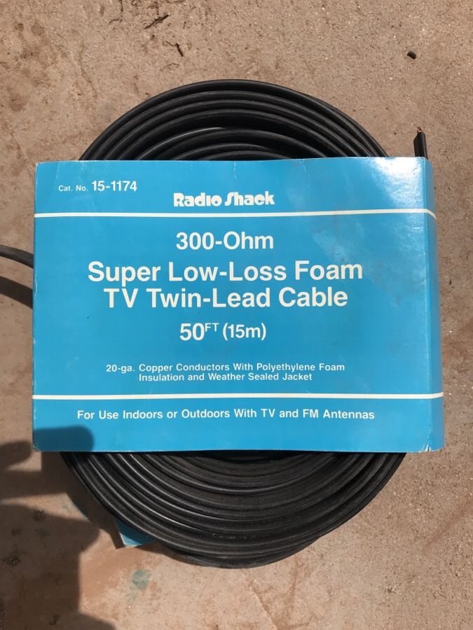 300 ohm super low loss foam tv twin lead cable