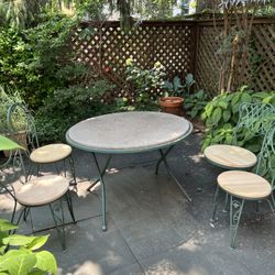 Vintage Wrought Iron Garden Furniture Set 