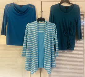 3 Ladies’ Turquoise Tops