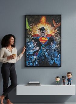 2005 Infinite Crisis #1 Return Of Superboy Cover Replica (16"X12") Poster Print NO FRAME POSTER PRINT ONLY New Condition.
This image is a poster featu