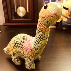 Rare Greenbrier Green Dinosaur Plush Stuffed Animal Soft Toy Shiny Brontosaurus 8”