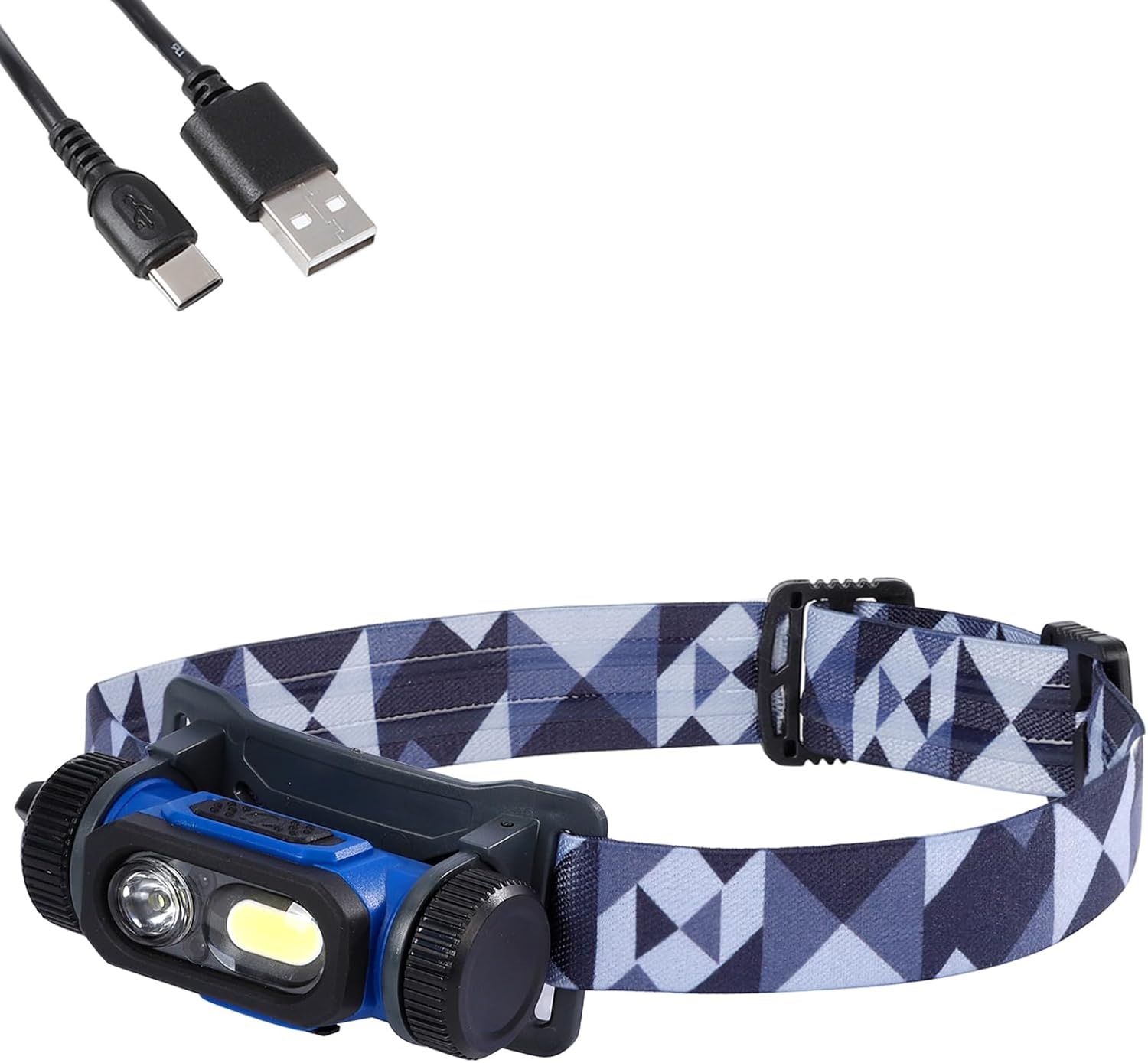 LED Headlamp Flashlight 500 Lumen Rechargeable Headlight with 180°Swivel IPX4 Waterproof Lightweight Head Lamp with Sensor
