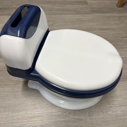 Potty Training Toilet, Realistic Potty Training Seat, Toddler Potty Chair with Soft Seat, Removable Potty Pot, Toilet Tissue Dispenser and Splash Guar