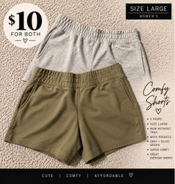 Women's Casual Shorts 2-Pack Size Large