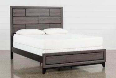 Finley Grey Full Wood Panel Bed