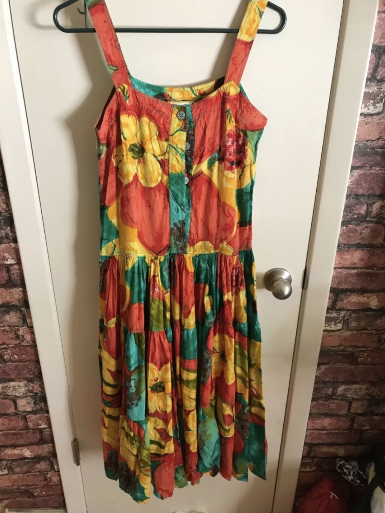 Vibrant Floral Summer Dress Size Small