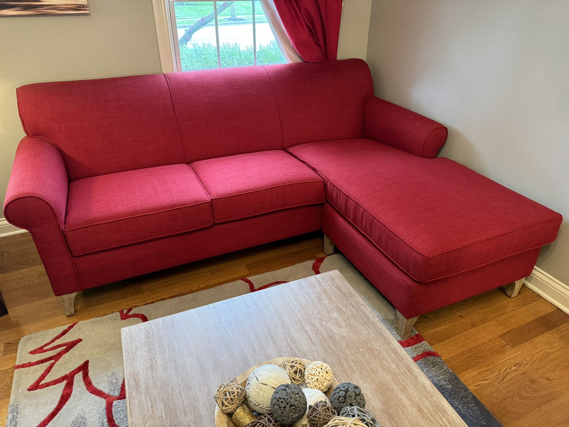Red L Shaped Couch