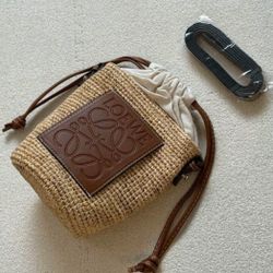 Loewe Raffia Basket Bag Shoulder Bag