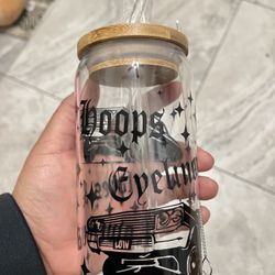 Hoops Eyeliner Oldies & Lowriders Libbey Beer Can Glass Cup