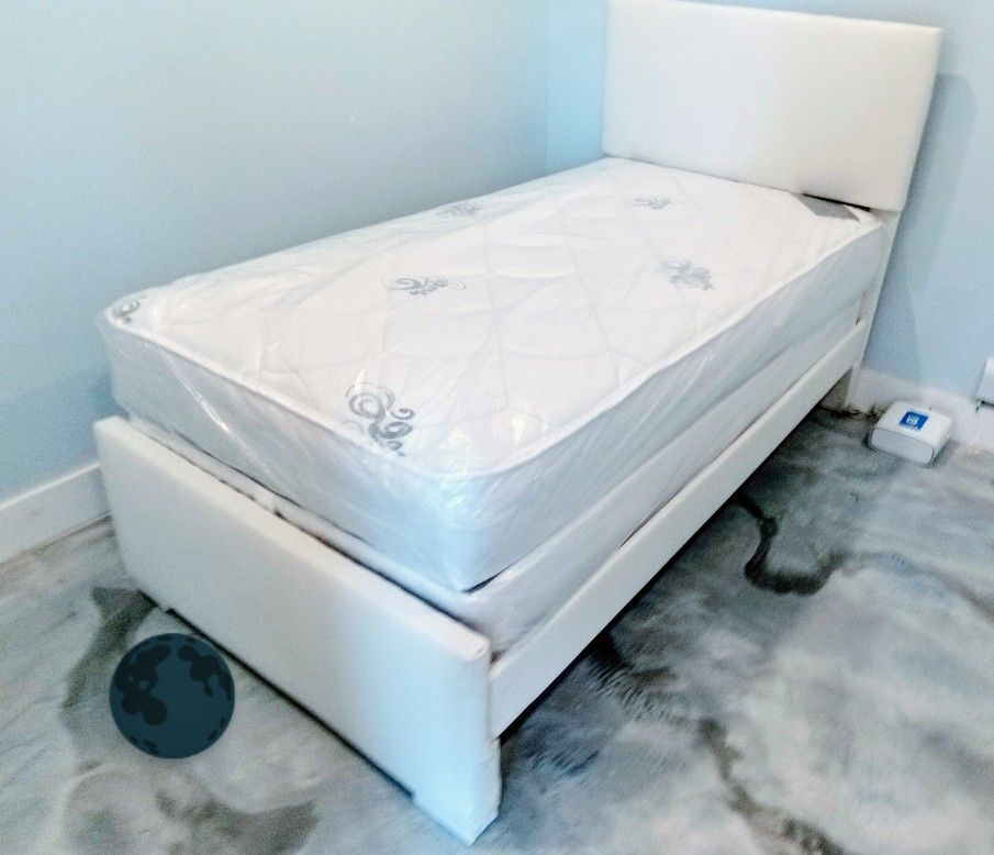 $285 Twin Bed Frame With Mattress And Boxspring Brand New Free Delivery 