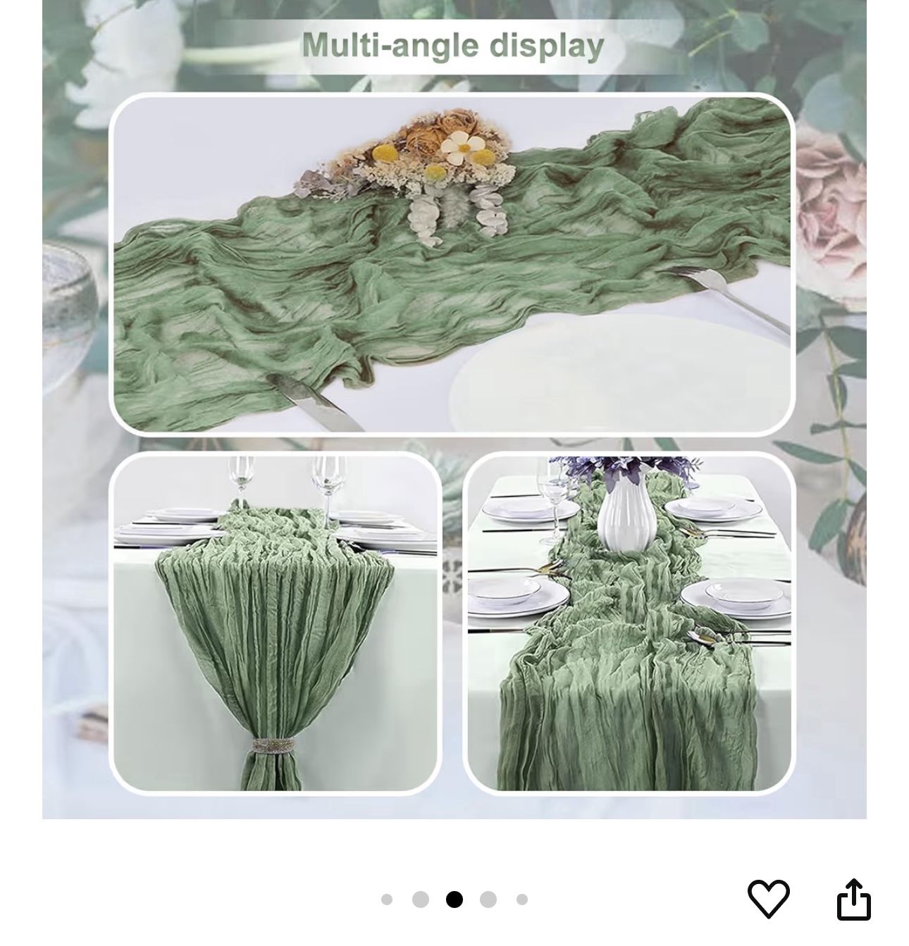 Cheesecloth Runners For Table Sage Green