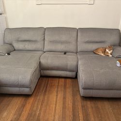 Grey Recliner Couch.