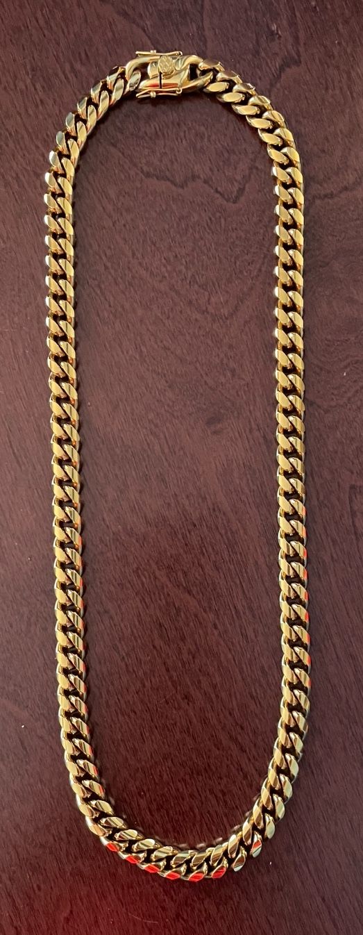 18kt. Gold Plated Cuban Link Chain 24” Inches With Matching  Bracelet 8” Inches.