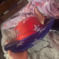 USA star glittery cowboy hat