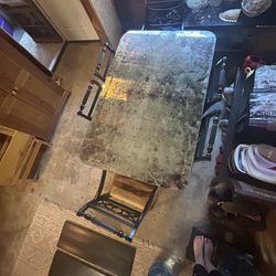 ANTIQUE TABLE & CHAIRS