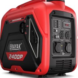 2400W Portable Inverter Generator for Home Use, Super Quiet Small Generator for Camping Outdoor Emergency Power Backup, Gas Powered Engine, EPA, ECO M