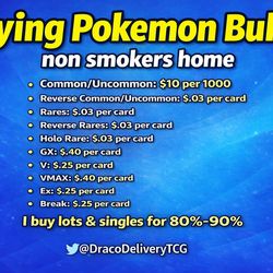Buying Pokemon Cards! Bulk/Singles/Lots