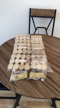 Gold square, oval and heart shaped party favors or craft boxes